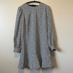 Suzy shier black and white long sleeve printed mini dress